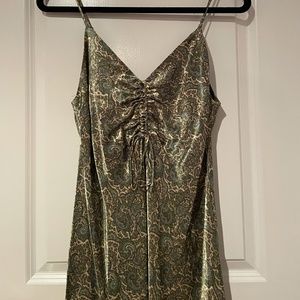 Zara Satin Ruched Mini Dress